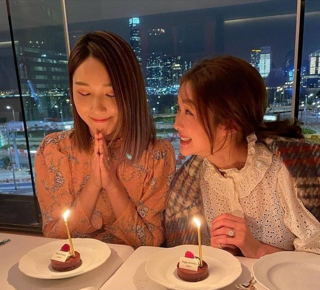 香香|好姐妹为李亚男补过生日 岑丽香戴超闪钻戒成焦点