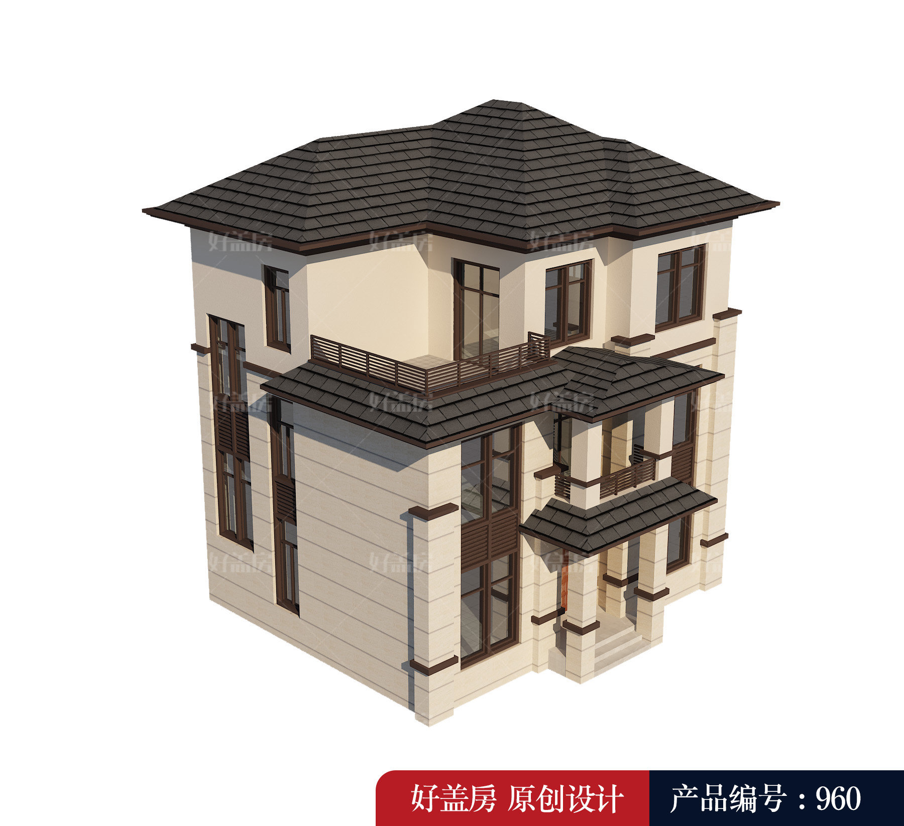 |新中式别墅效果图