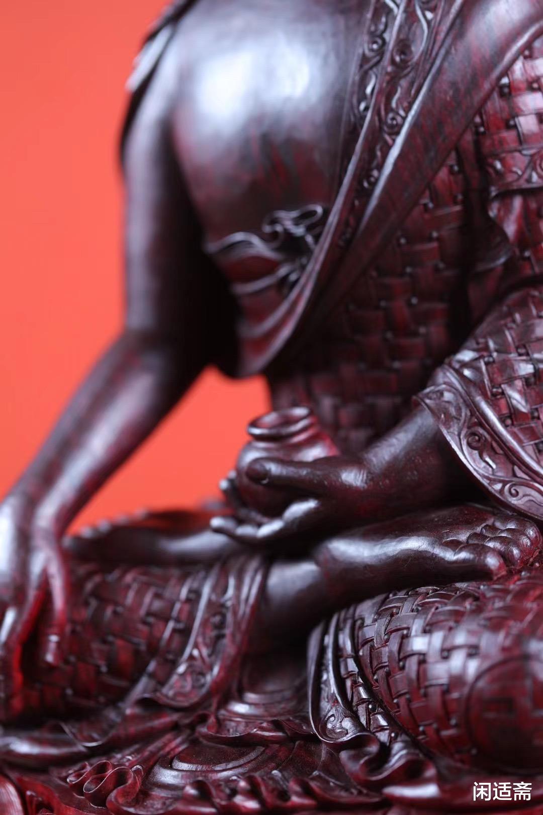 雕刻|紫檀木，名家清刀雕刻作品，药师佛造像