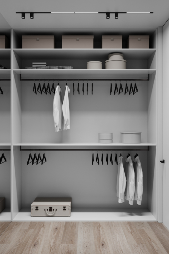 77平二居室简约风改造,高低悬柜填充墙面这个太特别了