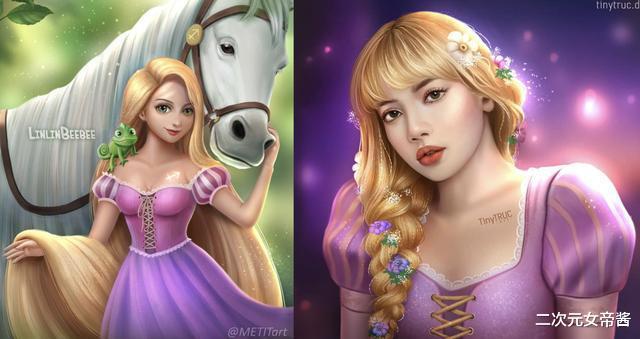 lisa|BLACKPINK变身迪士尼公主，Lisa化身两位公主，金智妮是茉莉公主