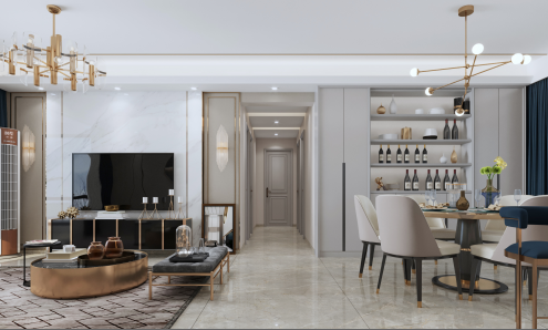 |140平四居室设计,非常简洁、大气、自然