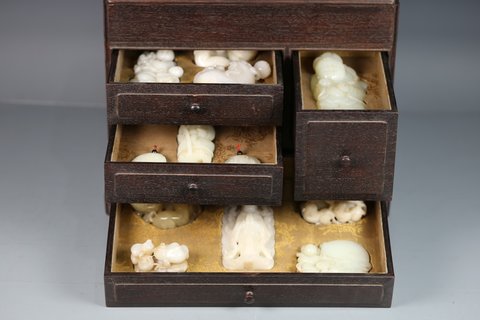 紫檀|清代，紫檀多宝阁，做工一流