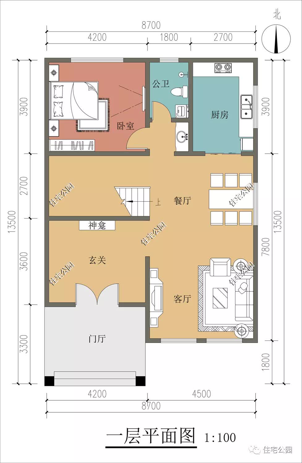 |8×13米，备受农村欢迎的三层住宅，5室2厅好格局值得点赞