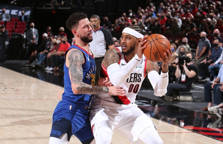 开拓者队|砍下57分！约基奇小里弗斯爆发，掘金2-1开拓者，利拉德37分难救主