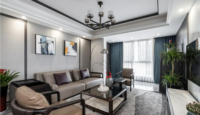 爱尚家装饰|爱尚家装饰装修效果图 | 二次装修选择现代中式,素雅沉稳大气的家,越看越中意