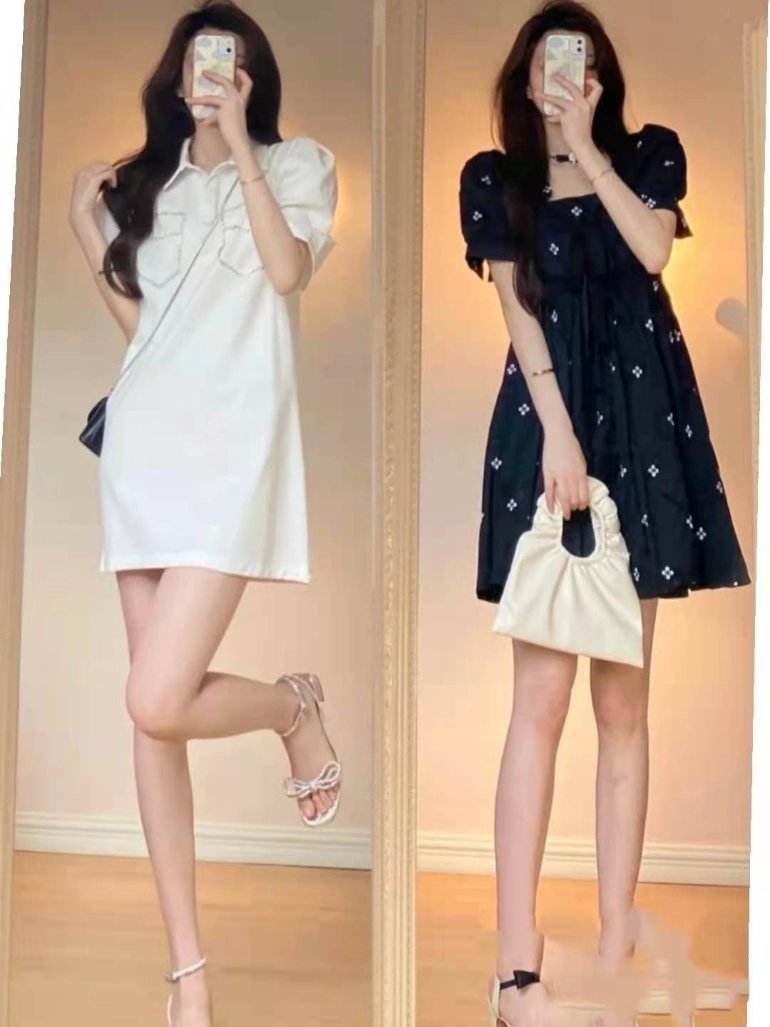 彩妆派|夏季清爽穿搭合集！红色碎花裙轻熟显气质，白色翻领裙经典又显高