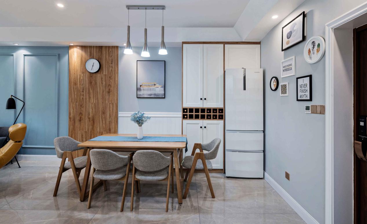 110㎡北欧风,清新蓝打造层次感,简单又舒适的家居属性!