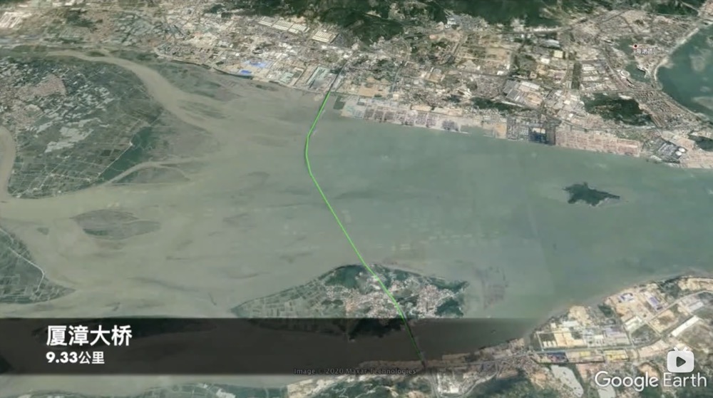 地球可视化 中国10大最长跨海大桥，港珠澳第一，舟山也不遑多让！