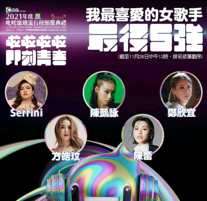 |香港乐坛今不如昔，2021流行榜五强出炉，大部分歌手大家都不认识