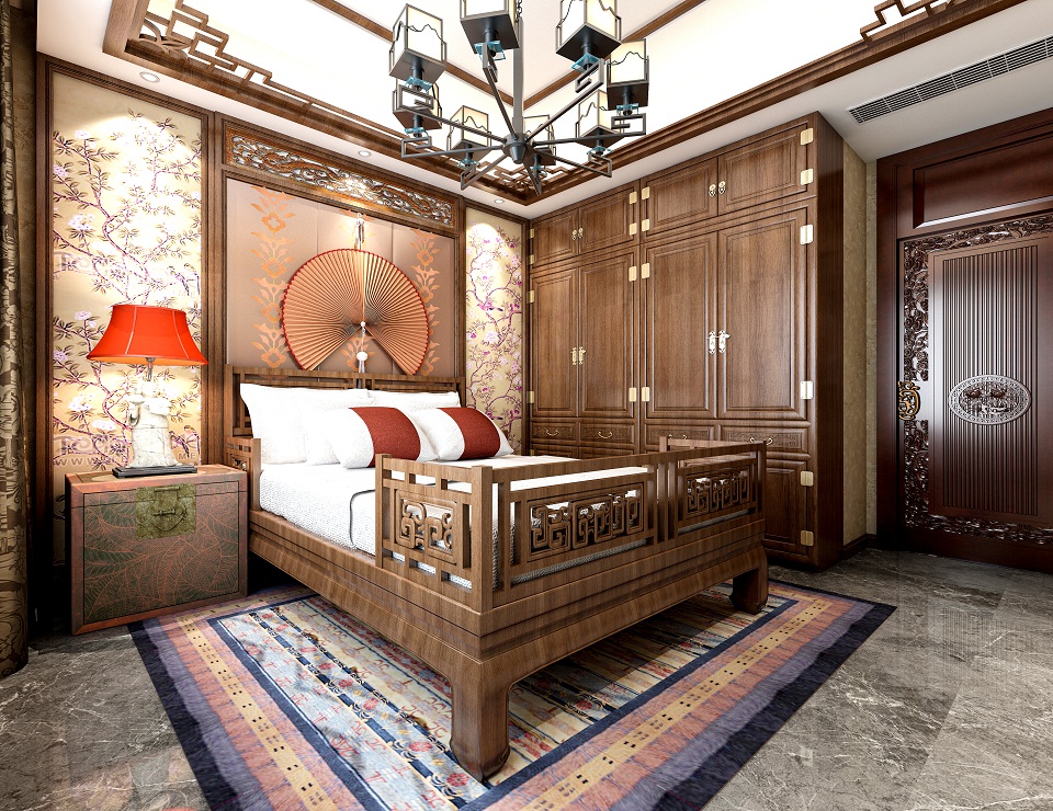 中式卧室设计:在追求唯美的同时,总能别出心裁。