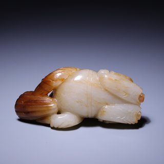 蜜蜡|和田玉童子抱莲