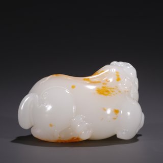 和田玉籽料|旧藏·和田玉籽料貔貅摆件