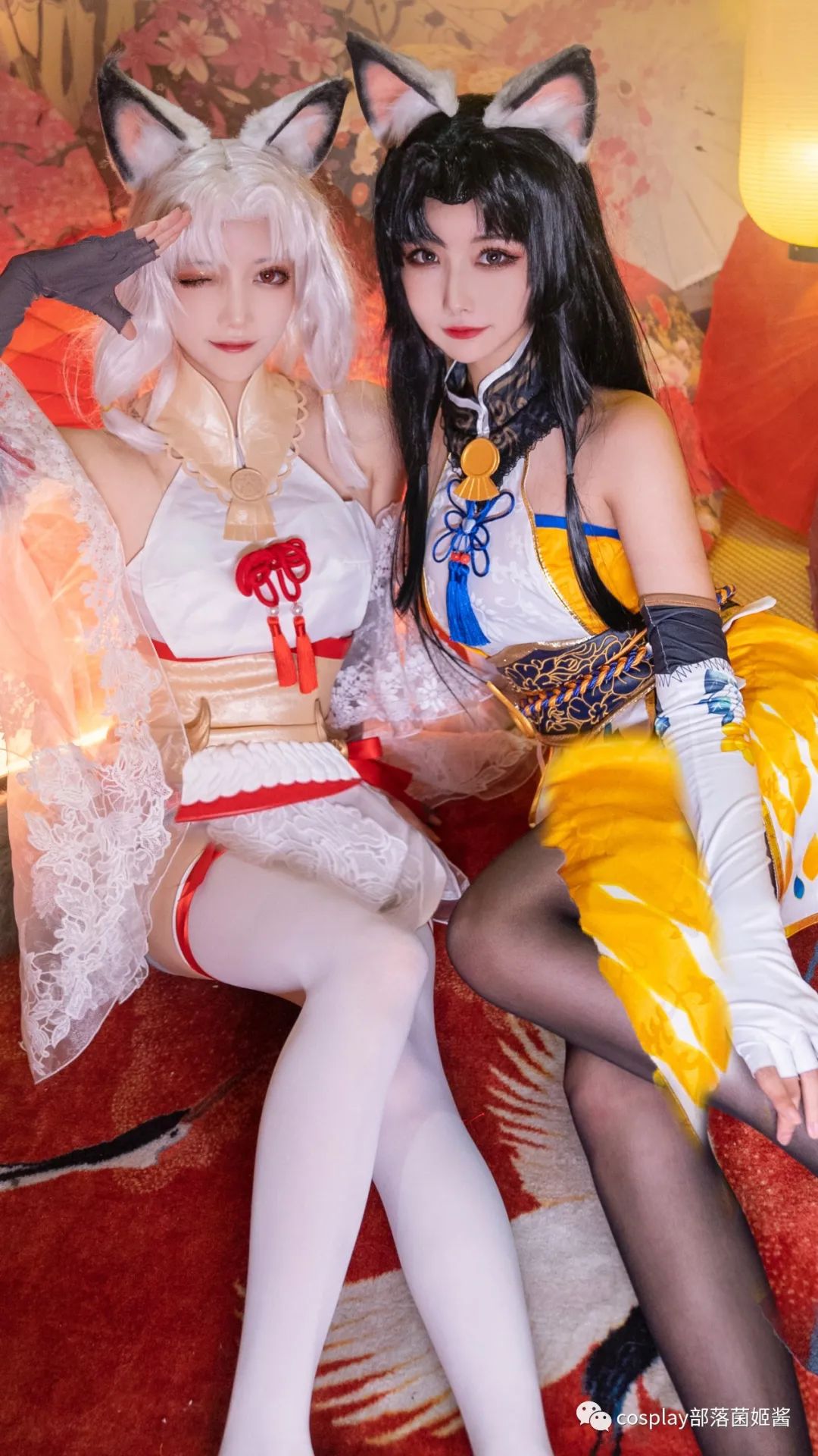 |cos：永劫无间黑白胡桃cos正片，双份快乐