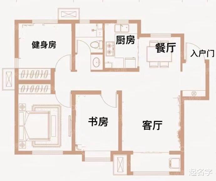 楼房风水：请看下我家户型，灶台隔墙对着马桶问题大吗？怎么办？