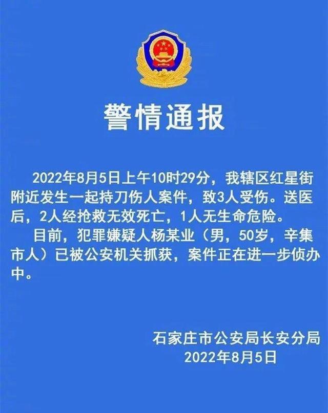 河北发生严重持刀伤人案,致2死1伤,嫌犯行凶画面曝光,信息披露