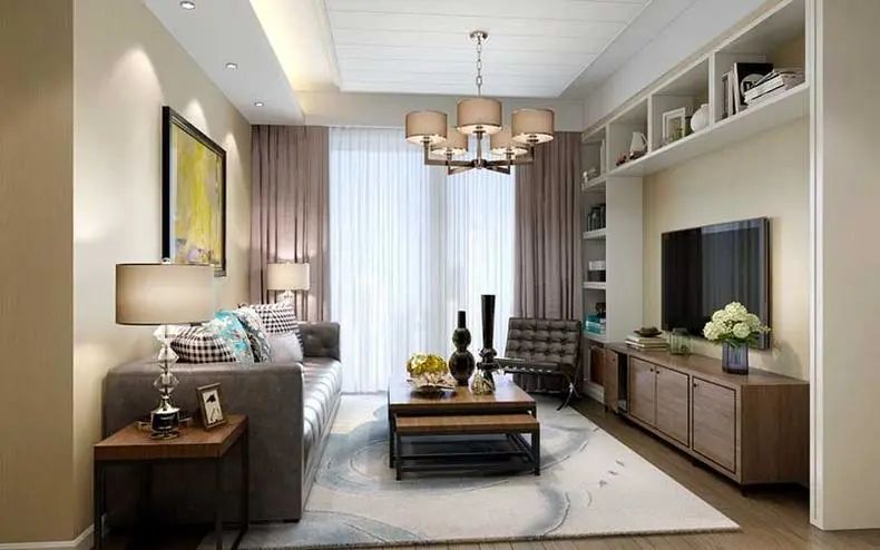 电视墙全打柜，猛一看，果真够气派