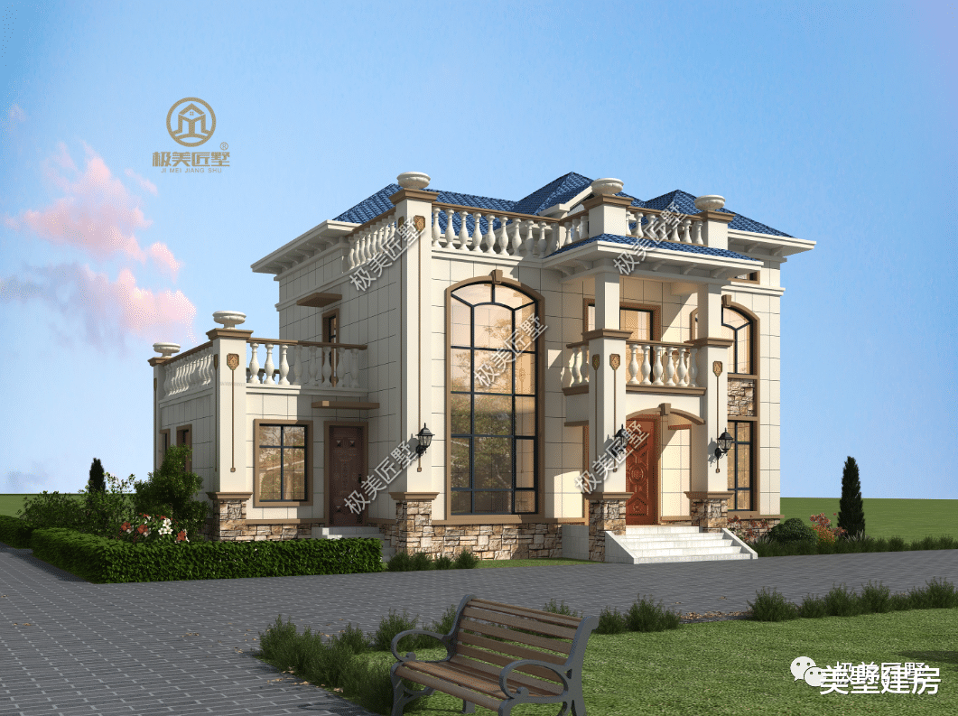 有偏房的三层设计,厨房还有土灶,农村建一栋再好不过