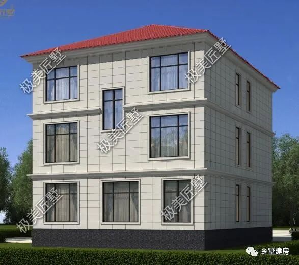 面宽10米的三层别墅，且有一面墙不能开窗，这个设计就不错