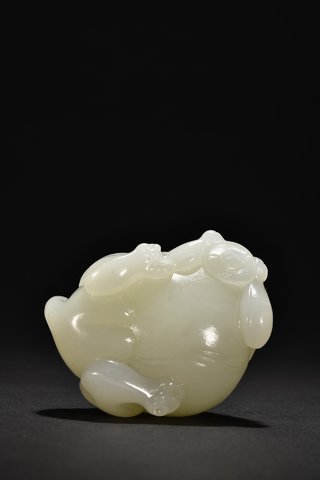 元青花|和田玉瑞兽摆件