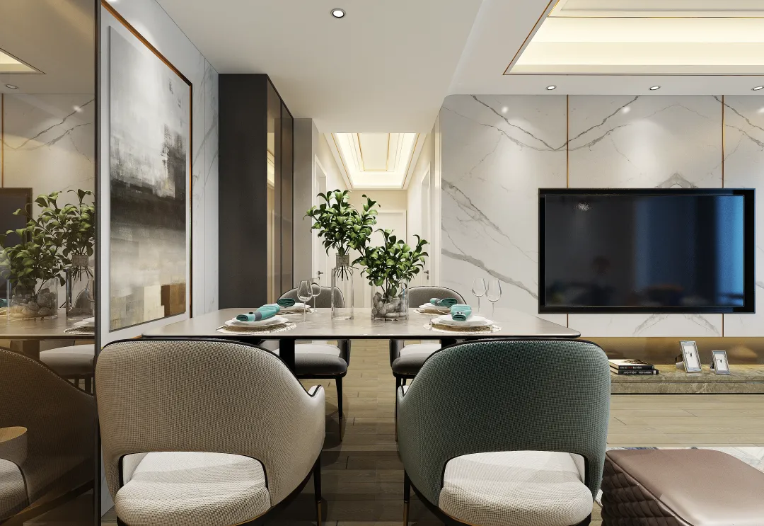 【鲁班装饰】润城127㎡轻奢风格,雅致之家