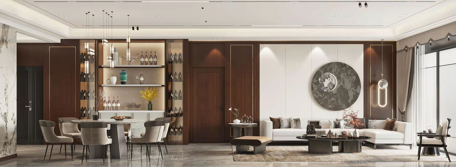 【鲁班装饰】纳东花园190m2新中式风格 悠远宁静