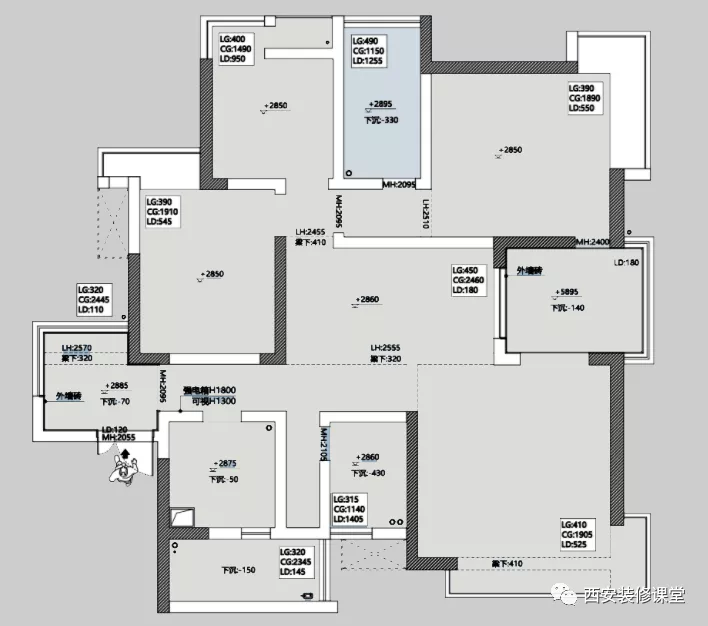 135㎡三室深色系,小两口新房装修