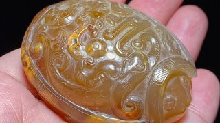 翡翠|清 玛瑙 龙龟 把件 纸镇