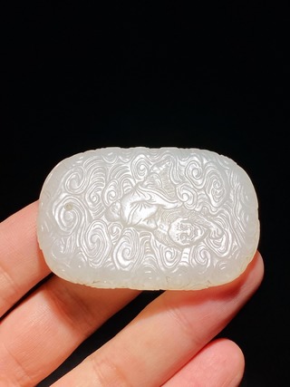 乾隆|清乾隆 和田玉籽料 白玉 罗汉 应真图 玉牌 挂件