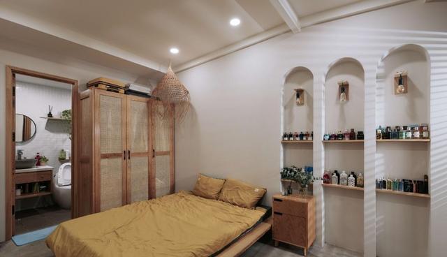 64公寓,拱形吊顶,餐厅打造阅读区,独居也能如此有仪式感