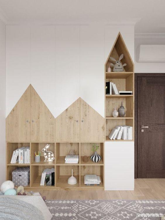 儿童房.一味追求花哨,只会适得其反,收纳柜融入树屋造型,增添趣味