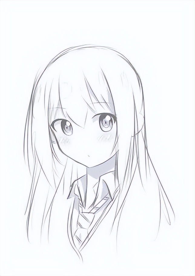 女孩|素描动漫风格的女孩图纸(27张)