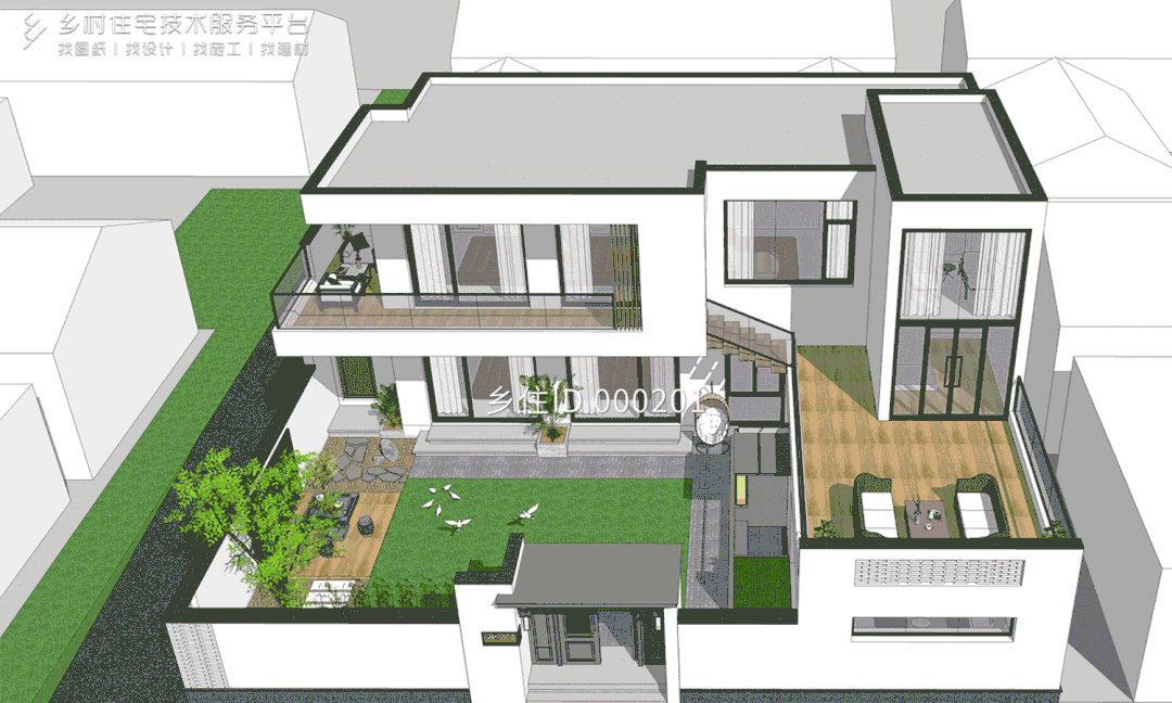 乡住免费图纸 土建造价参考43.6万,北京平谷二层现代风格别墅