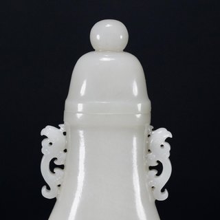 雕刻|清代,和田玉福庆如意马上封侯盖瓶