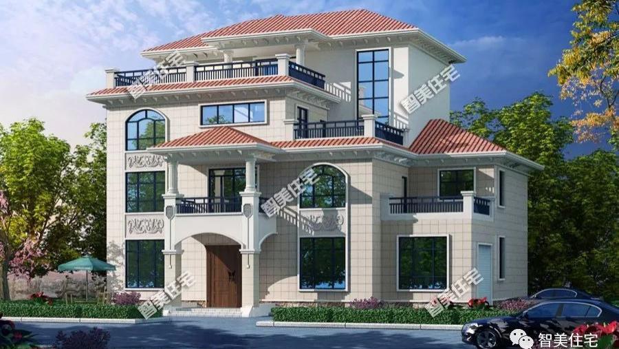 面宽19米的大别墅，有很好的层次感设计，带大堂屋特别实用