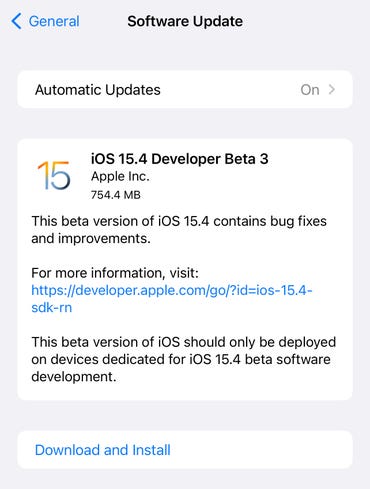 苹果|iOS 15.4：官方发布越来越近，苹果发布了第三个开发者测试版