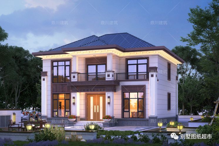 7套新中式二层农村别墅，第3第6套建的人最多，一层半那套颜值高