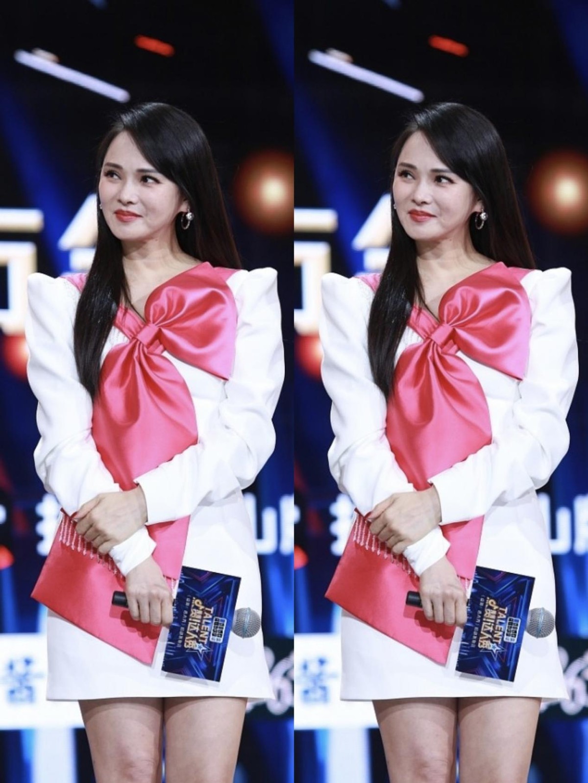 伊能静|别看伊能静的岁数不小了,但挺会扮嫩,白裙上面加蝴蝶结好显年轻