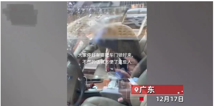 广东,一女子开车来到路边的商铺打算买点什么,停下车出来就直奔商铺,车子没锁