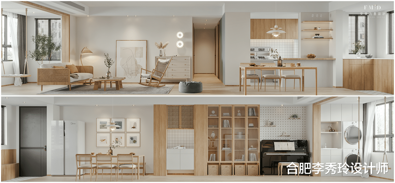 110㎡毛坯半包13万,无主灯+不要电视墙,定义“以简胜繁”新理念