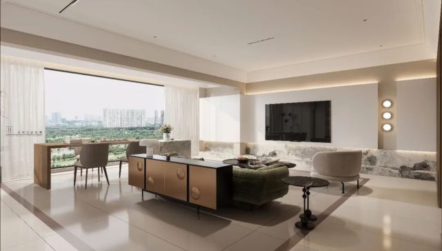 厚榭作品:晨昏与四季丨135㎡现代混搭风