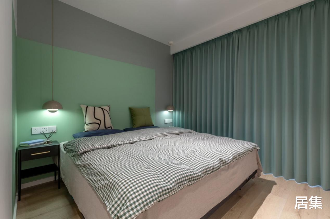 卧室|上海110㎡奇葩户型大变身,打造极简扇形餐厅和温柔北欧风卧室