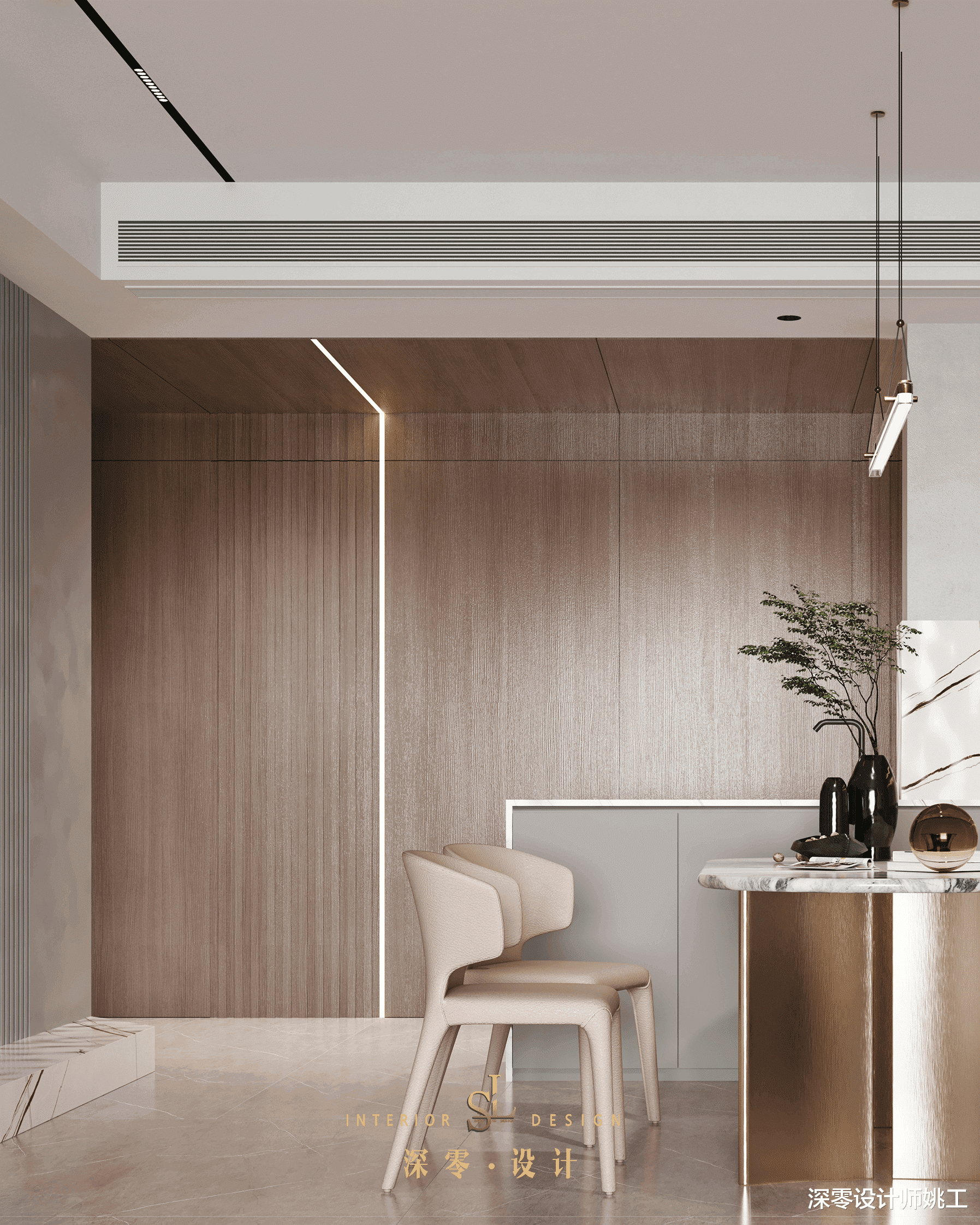 合肥-凯旋门180㎡色调鲜明,深色有质感,客餐厅阳台打通更宽敞