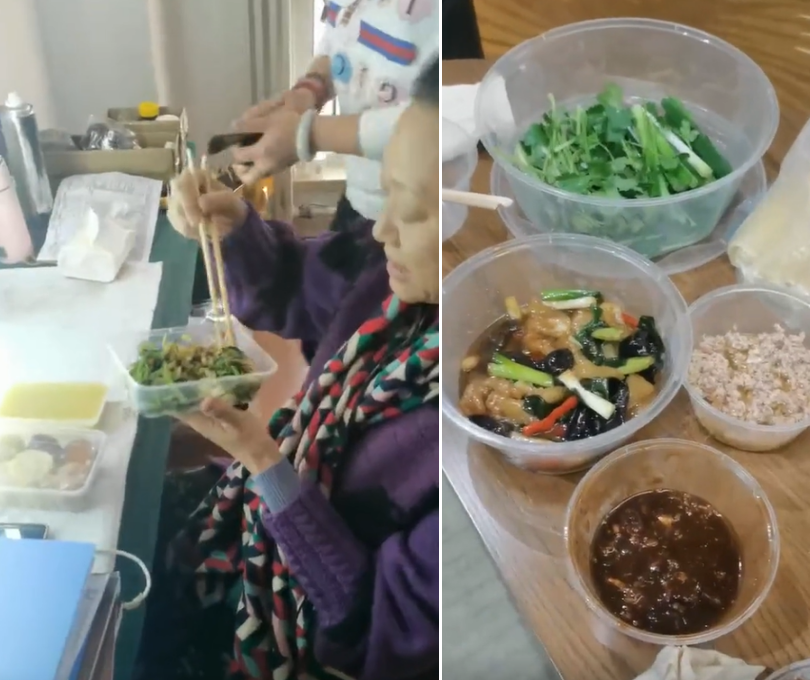 王丽云|老戏骨王丽云晒片场伙食!巨大铁锅里炖猪肉,排长队一人领一大碗