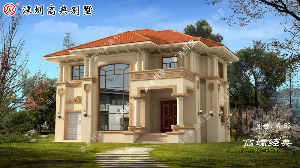 温馨的色彩装饰，屋顶橘色，形成鲜明对比