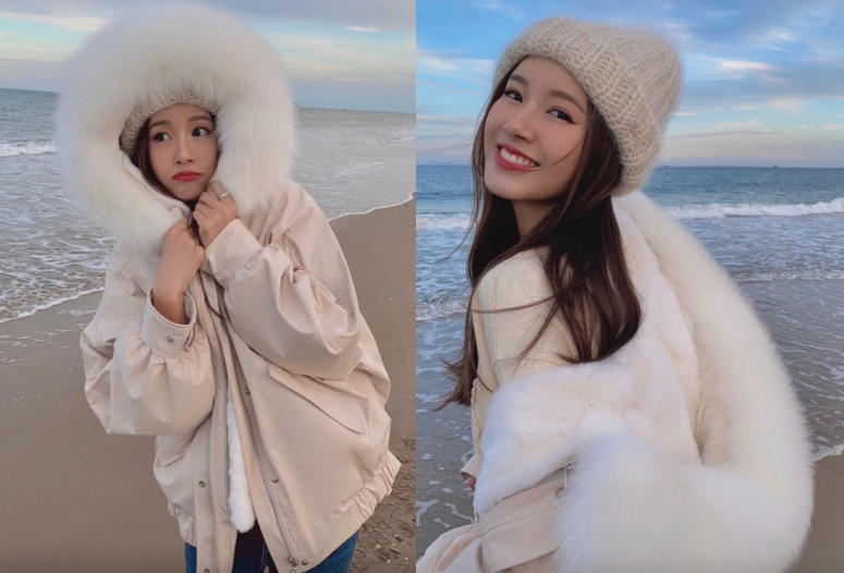 张子萱|张子萱罕见与陈赫秀恩爱!老公背后摸头太甜蜜,一件短袖上万元