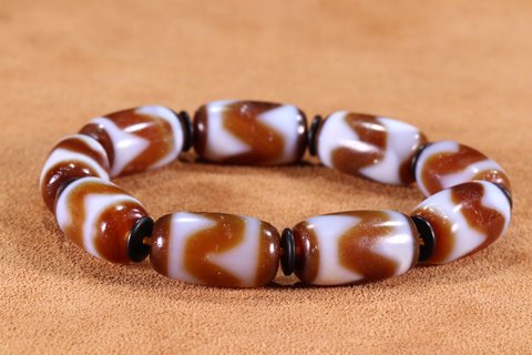 天珠|【藏传精品至纯虎牙天珠 手串】