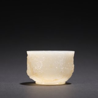 和田玉籽料|和田玉籽料祥云龙纹杯