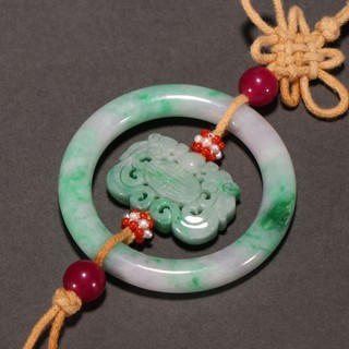 翡翠|回流 翡翠双龙捧寿挂佩