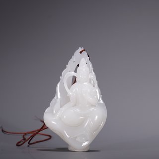 和田玉籽料|旧藏·和田玉籽料观音挂坠